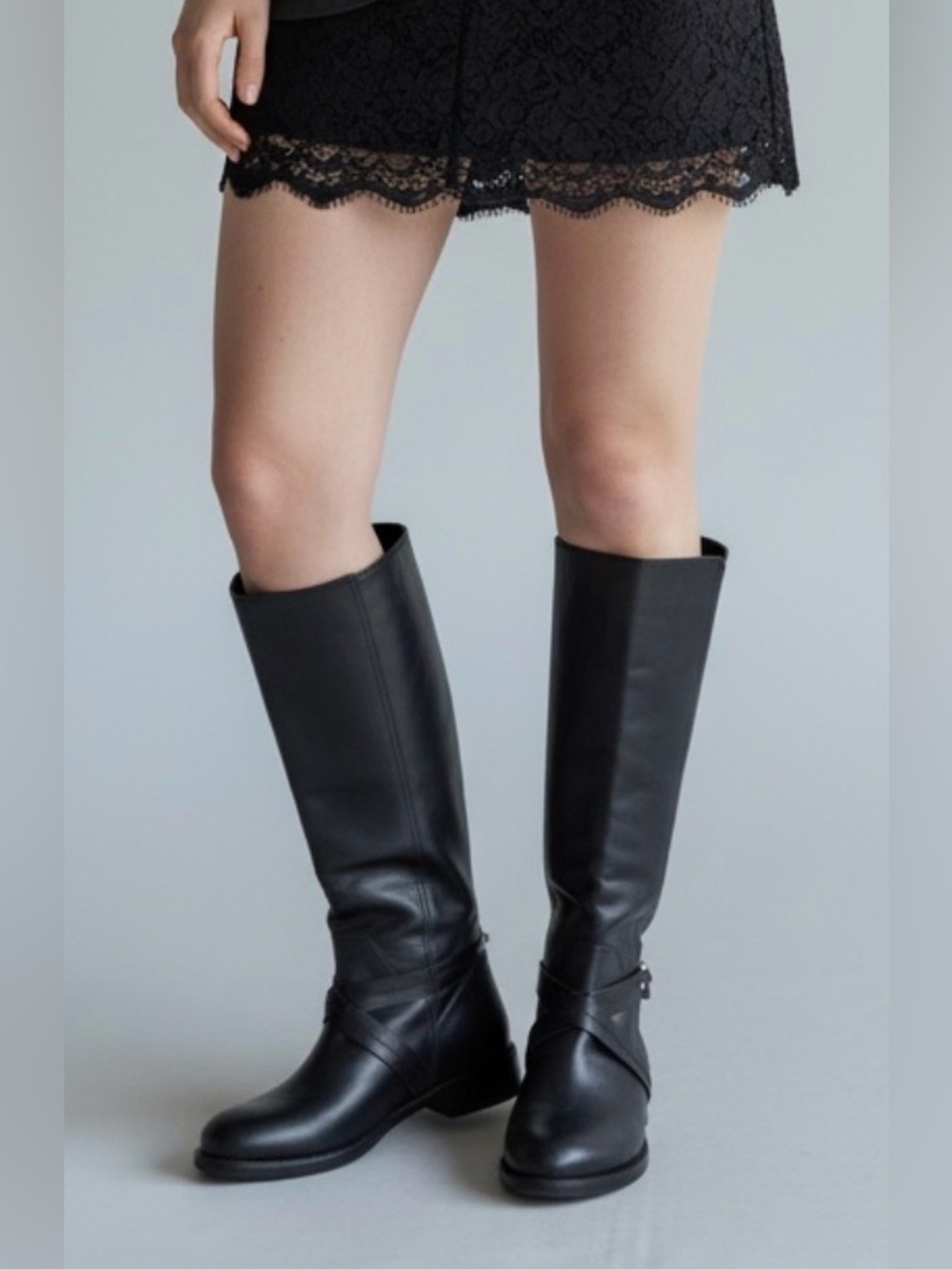 Napolini Classic Knee high black Leather Boots size 39